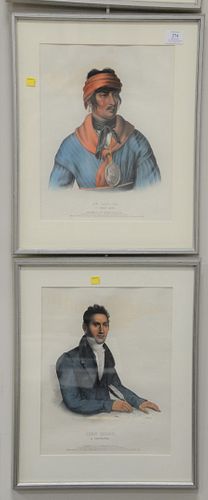 SIX FRAMED, COLORED INDIAN