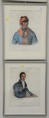 SIX FRAMED, COLORED INDIAN ENG