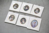 SIX FRAMED MINAITURE PORTRAITS