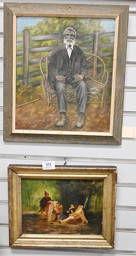 SIX FRAMED PIECES, TO INCLUDE A SET
