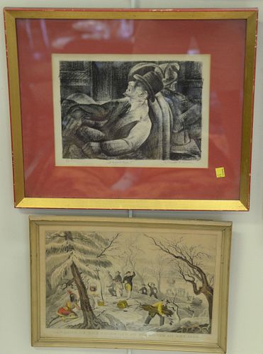 SIX FRAMED PIECES TO INCLUDE TWO