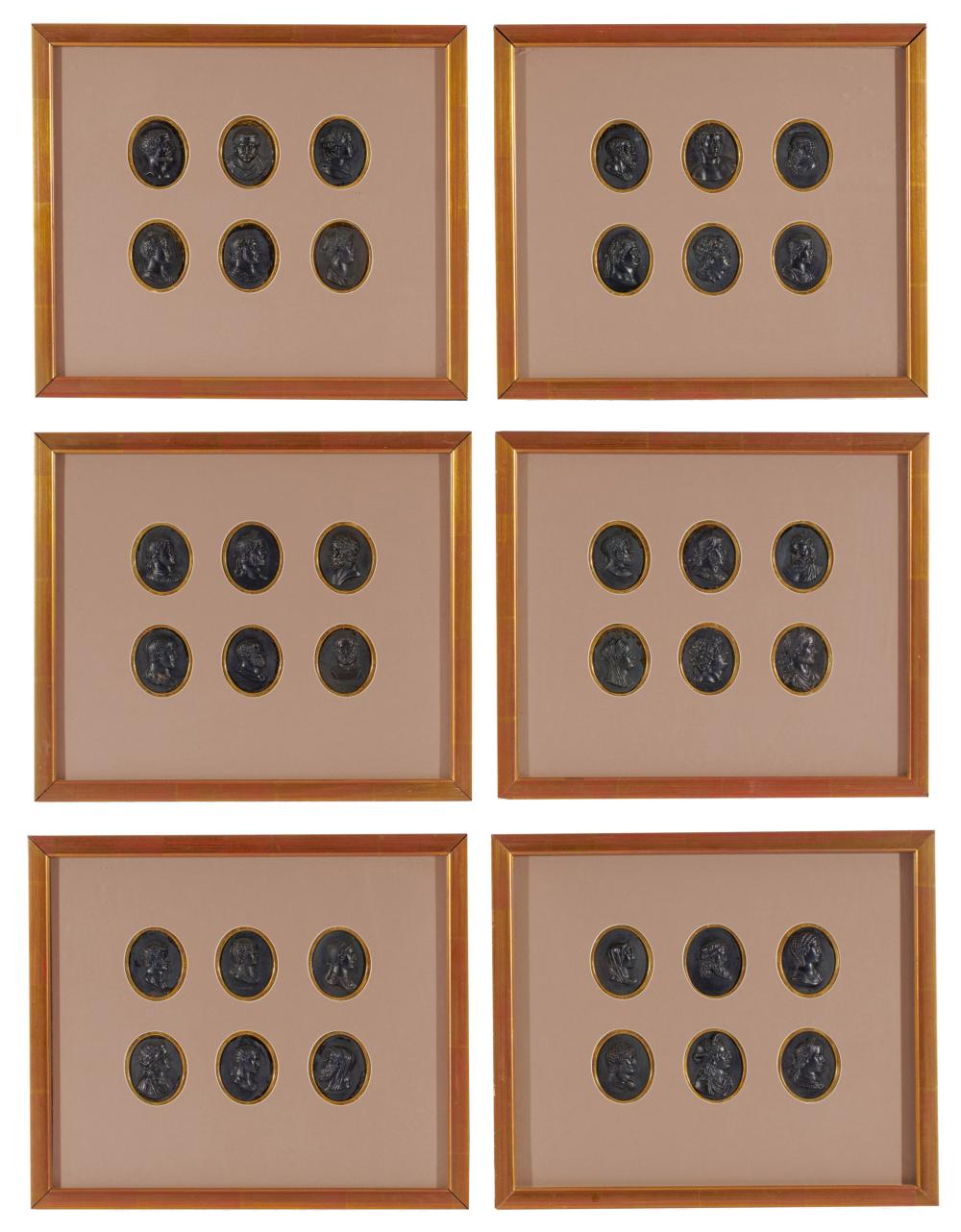 SIX FRAMED SETS OF BASALT
