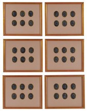 SIX FRAMED SETS OF BASALT INTA