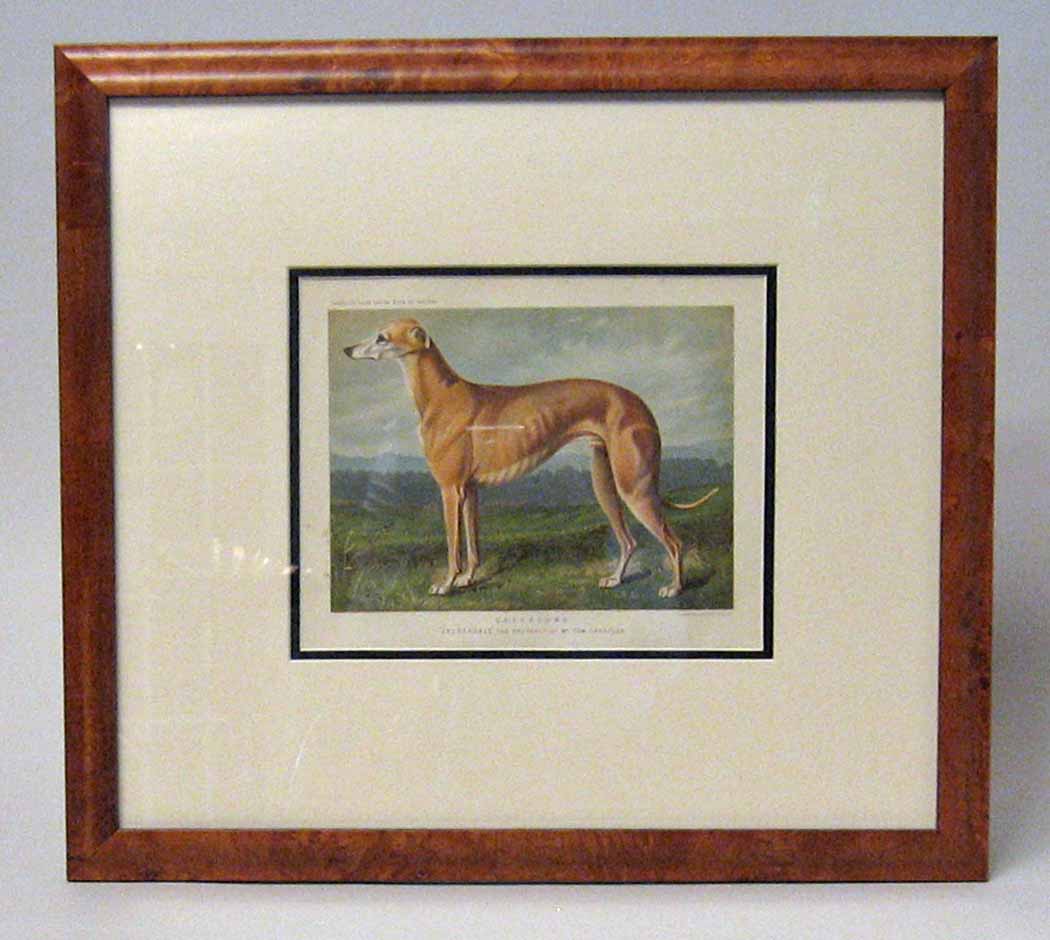 Six framed stone lithographs of