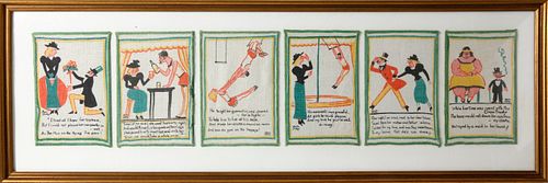 SIX FRAMED TONY SARG NAPKINSSix