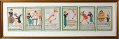 SIX FRAMED TONY SARG NAPKINSSi