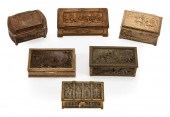 SIX FRENCH BRONZE DRESSER BOXE