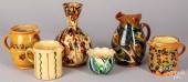 SIX FRENCH JASPé REDWARE VESSE