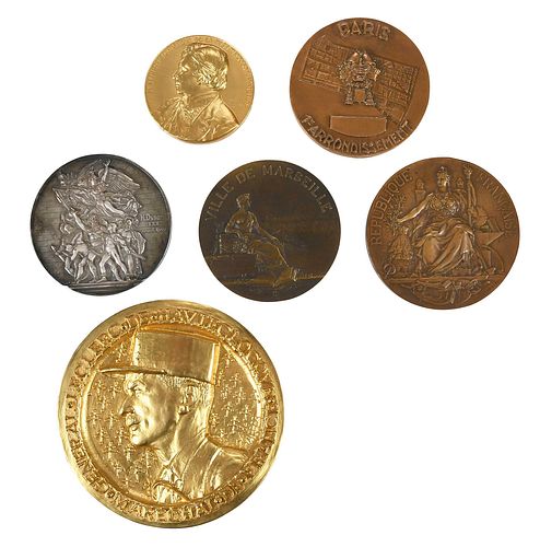 SIX FRENCH MEDALS, WITH
