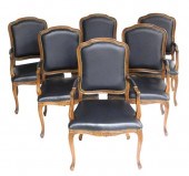 SIX FRENCH STYLE ARMCHAIRS WIT
