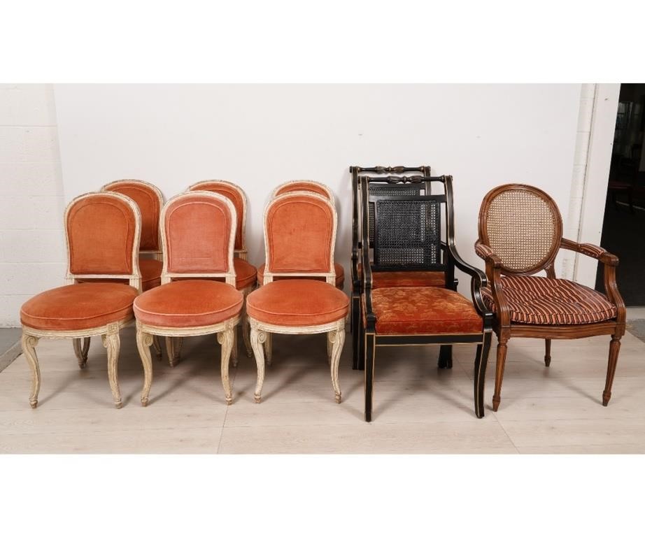 Six French style white sidechairs