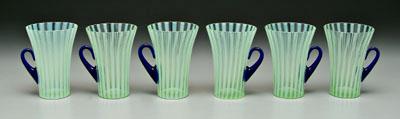 Six Fry art glass cups: