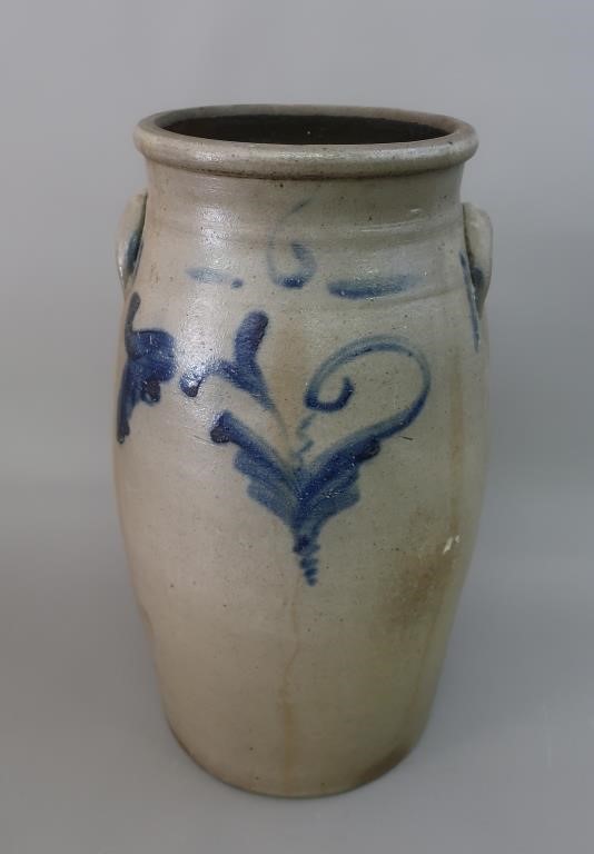 Six gallon stoneware butter churn