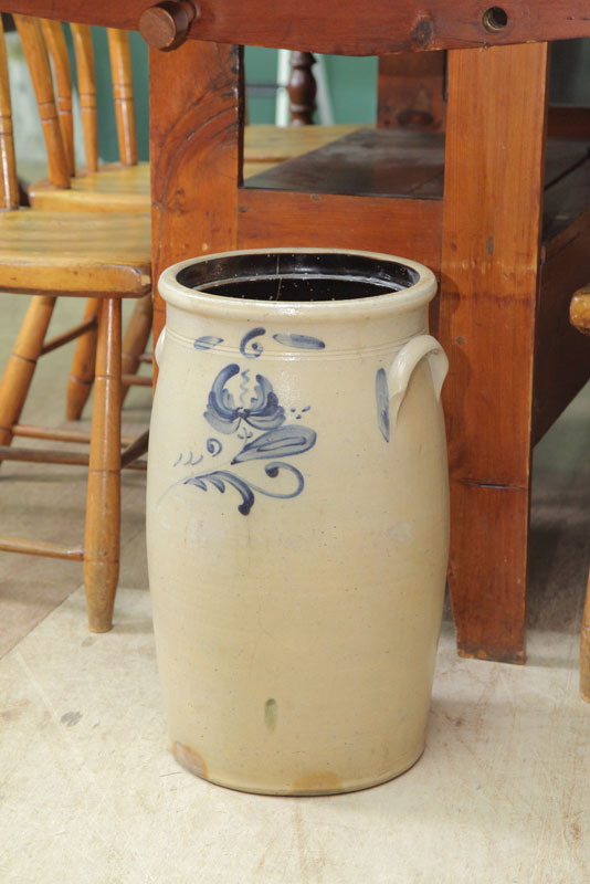 SIX GALLON STONEWARE CHURN. With