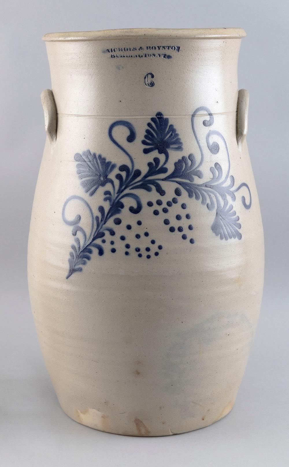 SIX-GALLON STONEWARE CROCK BY