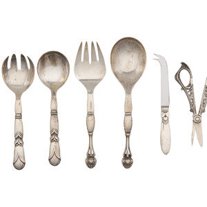 Six Georg Jensen Silver Serving
