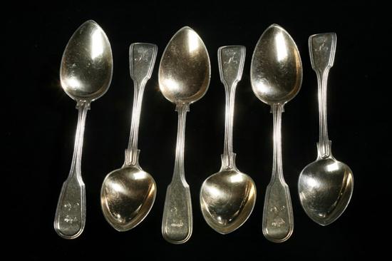 SIX GEORGE III SILVER-GILT SPOONS