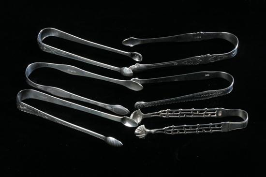 SIX GEORGE III SILVER SUGAR