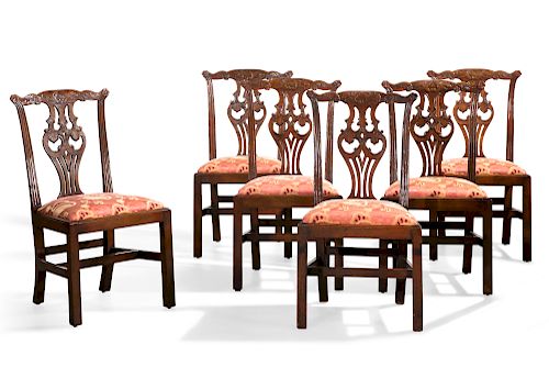 SIX GEORGE III STYLE MAHOGANY