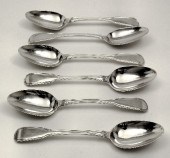Six George IV silver fiddle an
