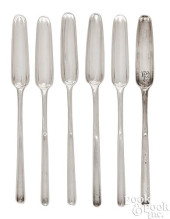 SIX GEORGIAN SILVER MARROW SCO