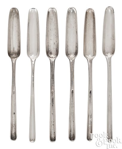 SIX GEORGIAN SILVER MARROW