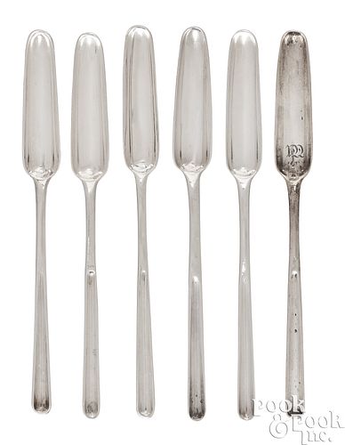 SIX GEORGIAN SILVER MARROW