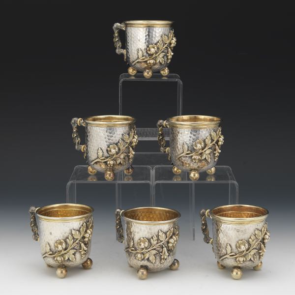 SIX GERMAN 800 SILVER GOLD WASHED