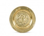 Six German brass alms dishes,