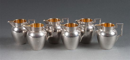 Six German hammered silver
