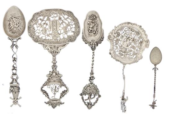 Six German Silver Serving Spoons