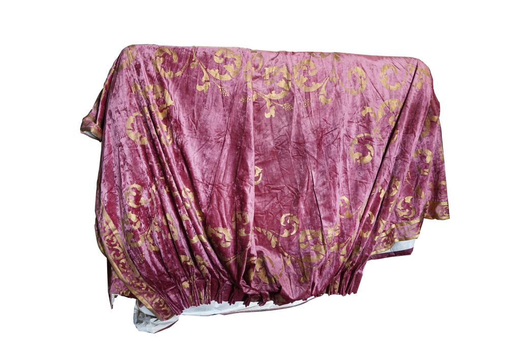 SIX GILT-STAMPED CURTAIN