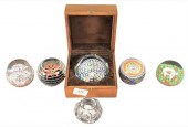 SIX GLASS PAPERWEIGHTS, TO INC