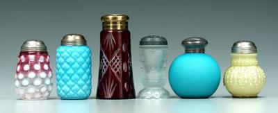 Six glass shakers: frosted three