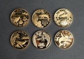 SIX GOLD PLATED MAUI TRADE DOL
