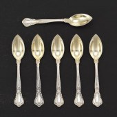 SIX GORHAM GOLD WASHED STERLIN