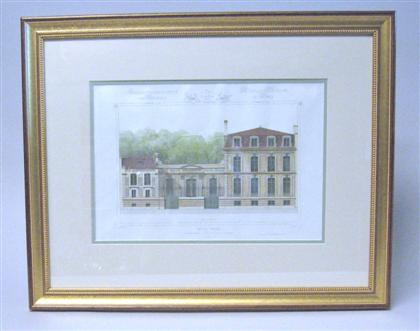 Six hand-colored architectural
