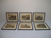 Six hand colored comical hunt