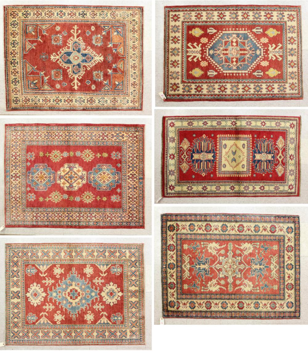 SIX HAND KNOTTED ORIENTAL AREA