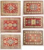 SIX HAND KNOTTED ORIENTAL AREA