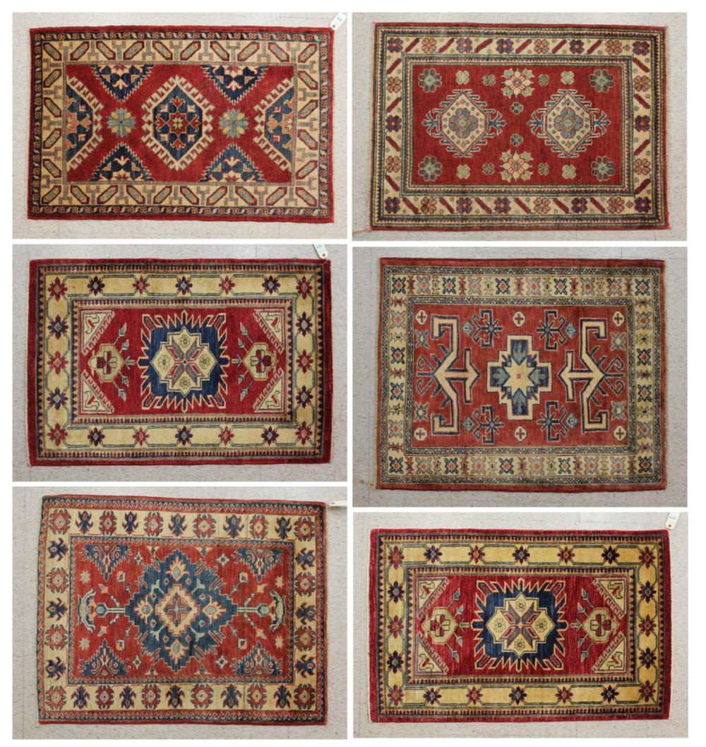 SIX HAND KNOTTED ORIENTAL AREA