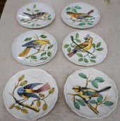 SIX HAND-PAINTED ITALIAN BIRD