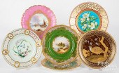 SIX HAND PAINTED PORCELAIN CAB