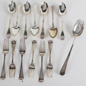 Six Hanoverian pattern silver