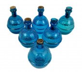 SIX HARDEN BLUE GLASS FIRE GRE