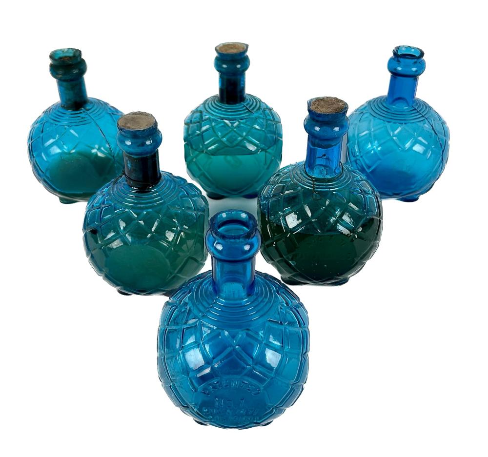 SIX HARDEN QUILTED BLUE GLASS