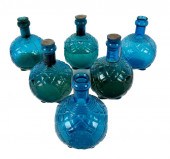 SIX HARDEN QUILTED BLUE GLASS