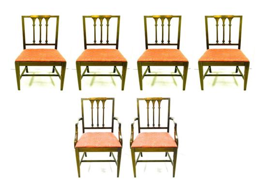 Six Hepplewhite-style chairs by