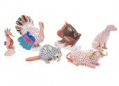 SIX HEREND PORCELAIN ANIMAL FI