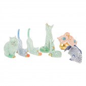 SIX HEREND PORCELAIN FISHNET A